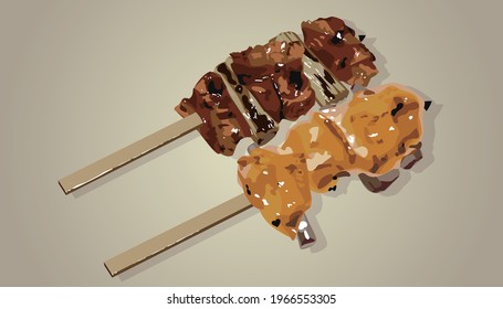Clip art of semi-realistic clip art of grilled chicken