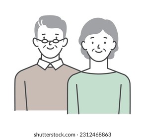 Clip art of senior couple