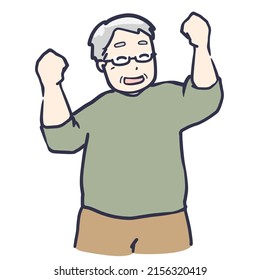 Clip art of a senior male in a large pose