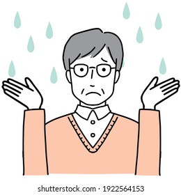 Clip art of senior man in distress