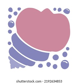 Clip art set of abstract shapes, colorful simple silhouettes, 	aesthetic lines