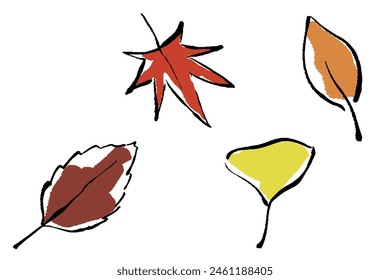 Clip art set of autumn leaves