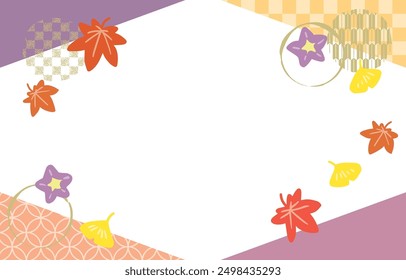 Clip art set of autumn leaves and autumn moon