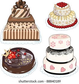 Clip art set of cakes