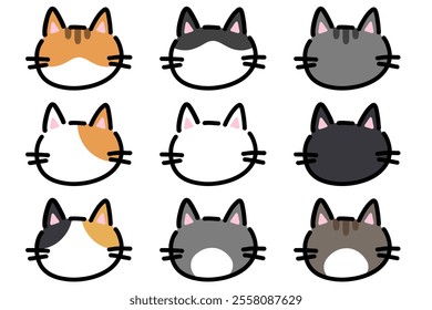 Clip art set of cat of various patterns