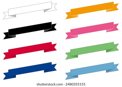 Clip art set of colorful ribbon
