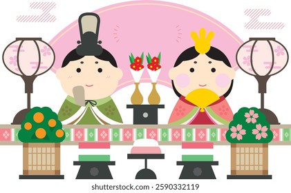 Clip art set of Doll Festival