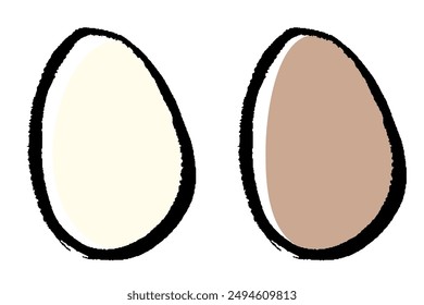 Clip art set of egg of brush touch