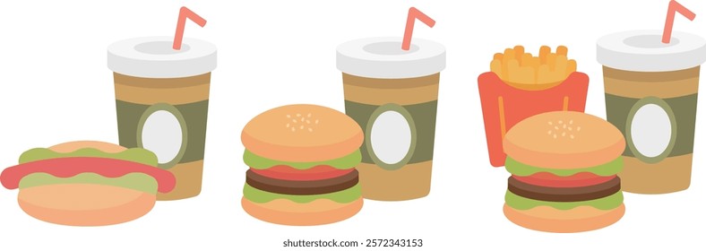 Clip art set of fast food