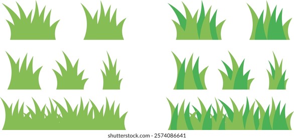 Clip art set of flat weed