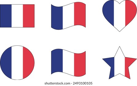 Clip art set of French flag