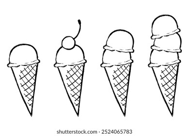 ClipArt-Set aus Eis mit Pinsel-Touch