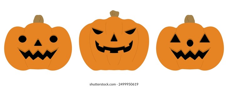 Clip art set of jack-o-lantern