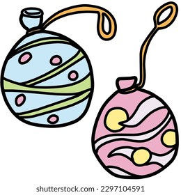 Clip art set of light blue and pink water balloon