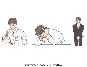Clip-art conjunto de distúrbio corporal masculino