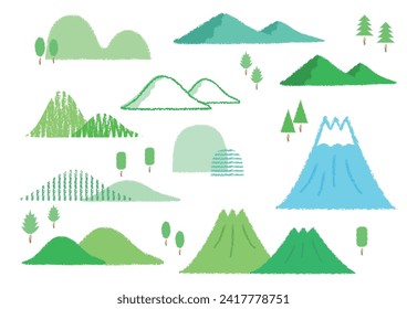 clip art set of mountain