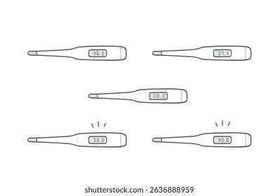 Clip art set of normal or high fever thermometer - Powered by Shutterstock - Get 15% off with code: PIKWIZARD15