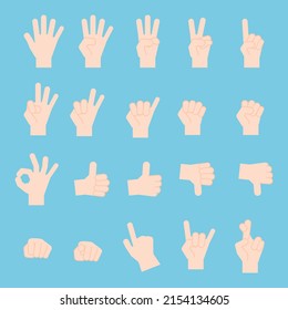 Clip Art Set Of Simple And Cute Hands