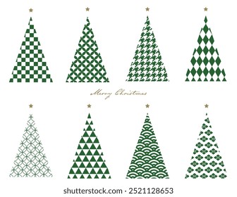 Clip art set of simple and fashionable Christmas tree