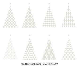 Clip art set of simple and fashionable Christmas tree