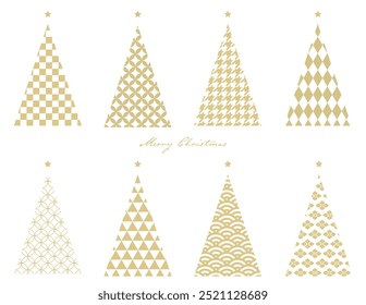 Clip art set of simple and fashionable Christmas tree