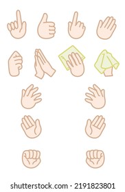 Clip art set of simple hand