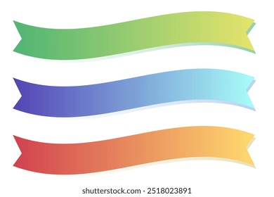 Clip art set of simple undulating ribbon