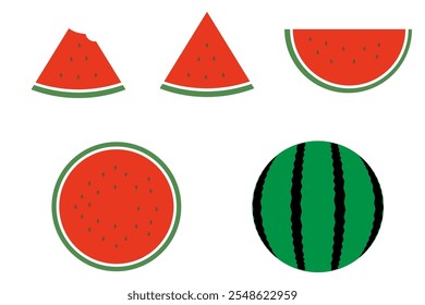 Clip-art conjunto de melancia simples
