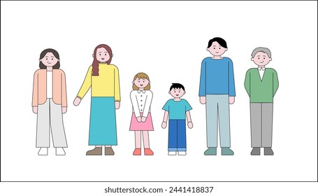 clip art set of two families