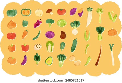 clip art set of vegetable watercolor