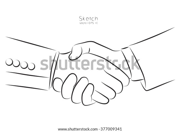 Clip Art Shake Hand Business On Stock Vector (Royalty Free) 377009341