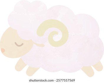 Clip art of sheep with eyes closed