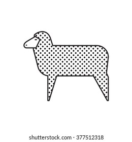clip art sheep stand on white background