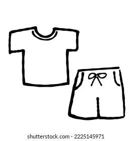 Clip art of short pants and T-shirt