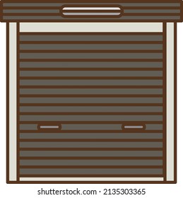 Clip art of shutter-type shed with closed door