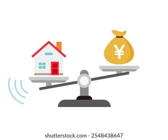Clip art of simple balance.　Business Clip Arts.