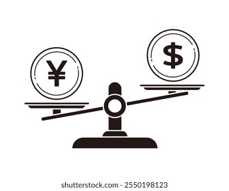 Clip art of simple balance.　Business Clip Arts.