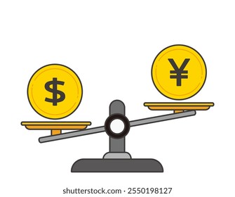 Clip art of simple balance.　Business Clip Arts.