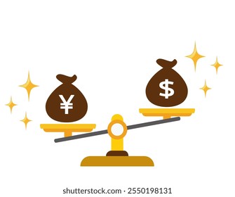 Clip art of simple balance.　Business Clip Arts.