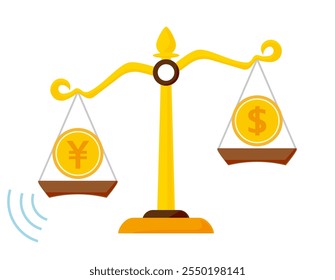Clip art of simple balance.　Business Clip Arts.