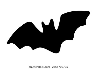 clip art of simple black bat silhouette