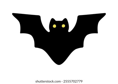 clip art of simple black bat silhouette