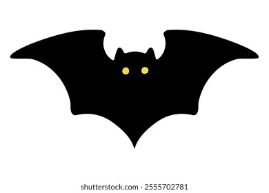 clip art of simple black bat silhouette