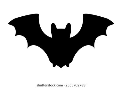 clip art of simple black bat silhouette