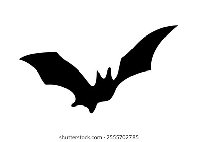 clip art of simple black bat silhouette