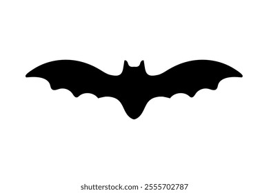 clip art of simple black bat silhouette