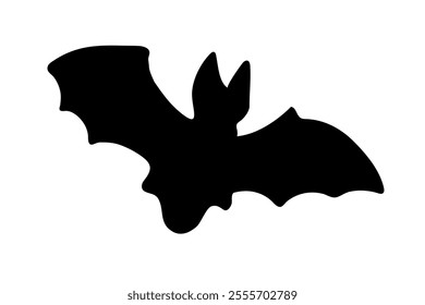 clip art of simple black bat silhouette