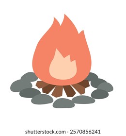 Clip art of simple burning bonfire