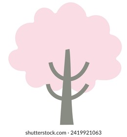 Clip art of simple cherry tree