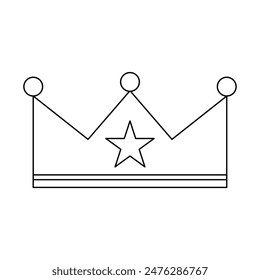 Clip art of simple crown, line drawing, icon